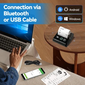 58 Mm Mini Portable Thermal Printer untuk Ponsel IOS Android Komputer USB Bluetooth Bill Tiket Percetakan Usaha Kecil Impresora 10 printer pc penjualan terbaik - №