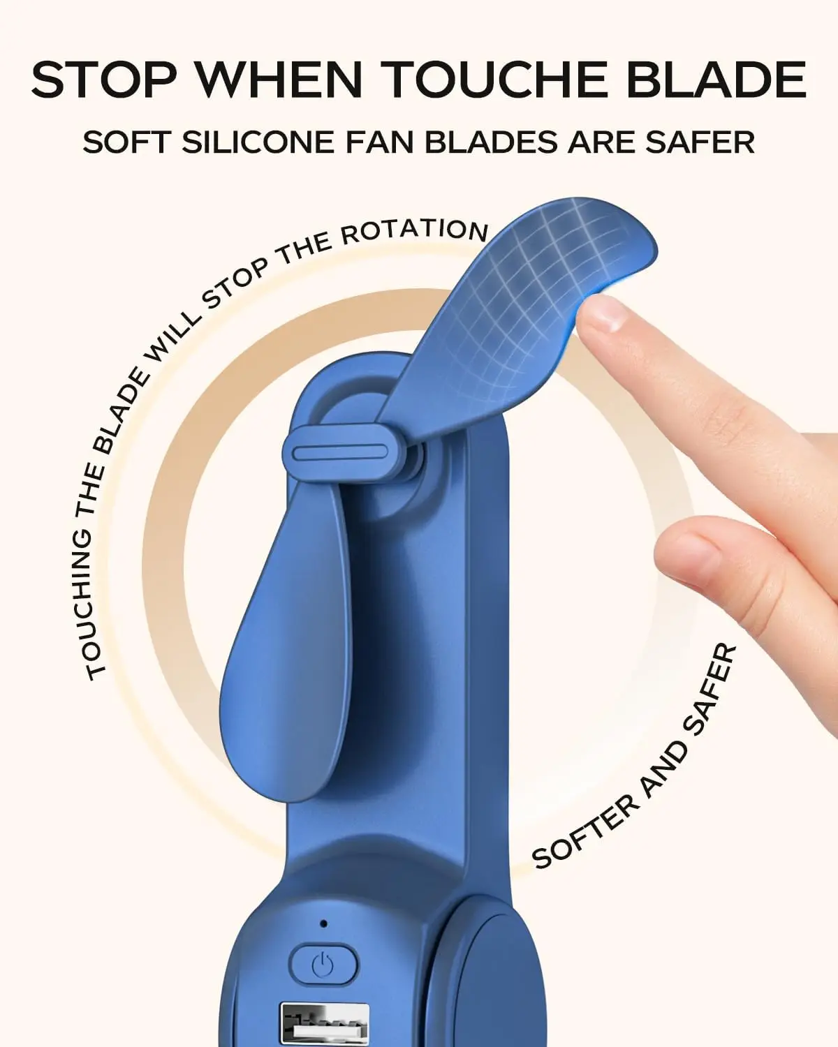 พัดลมมือถือแบบพกพาแบบชาร์จไฟได้, พัดลมพกพาขนาดเล็กแบบชาร์จ USB, แบตเตอรี่ 2000mAh พร้อม Power Bank, แบตเตอรี่ Li ยาวที่ได้รับการอัพเกรด