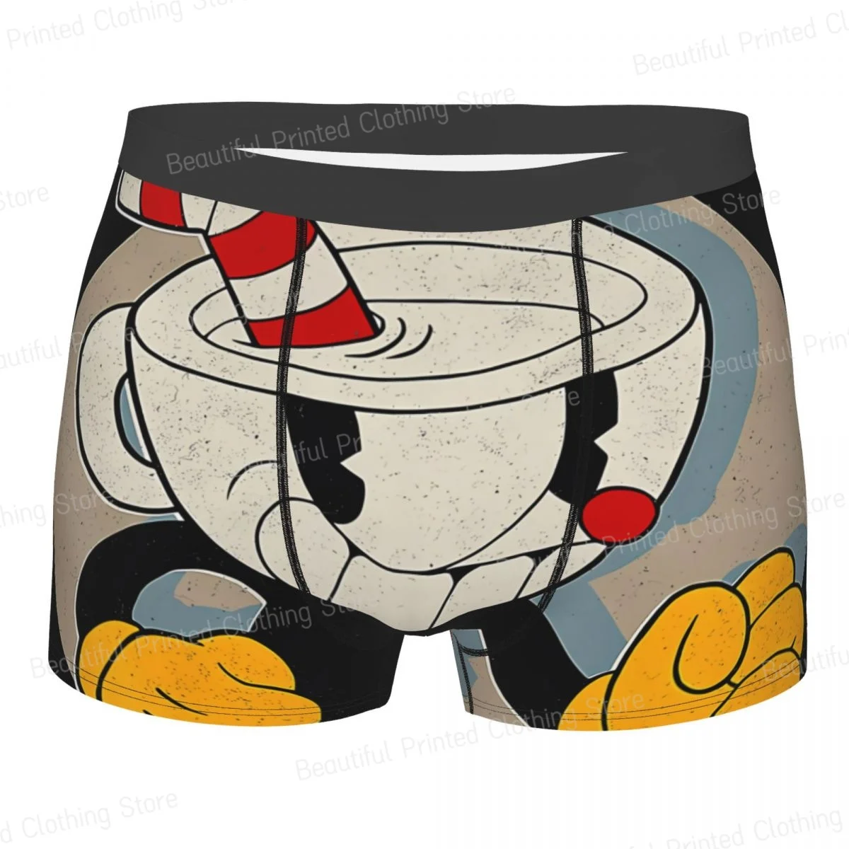 Cuphead Circle Shadow Profile Vintage Men Boxer Briefs Underpants Highly Breathable Top Quality Gift Idea