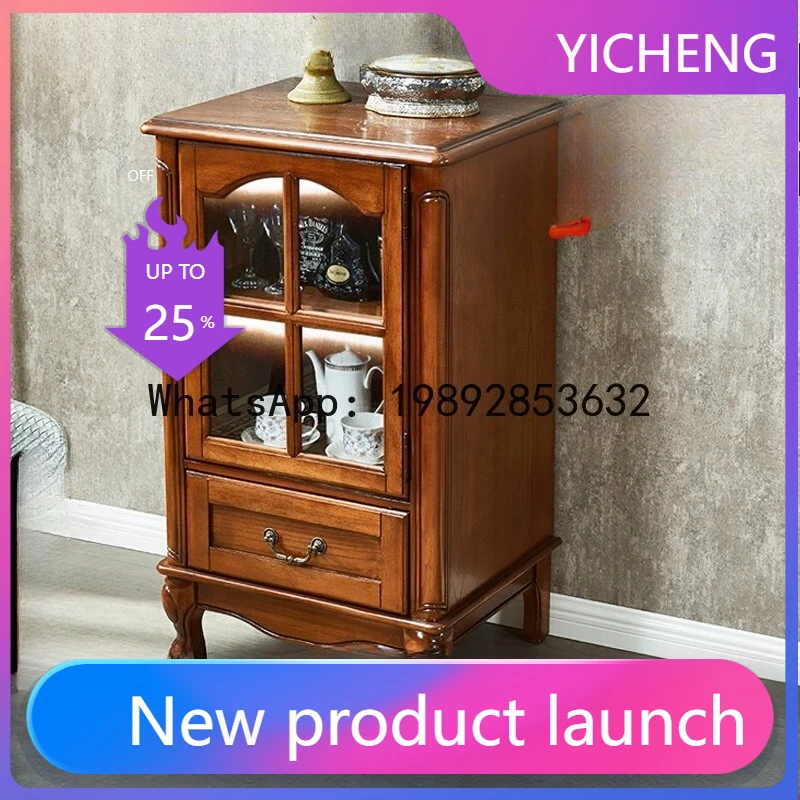 

Маленький винный шкаф в стиле LYY, винтажный шкаф-витрина из массива дерева, европейский стиль, гостиная, боковой винный шкаф для телевизора, настенный монтаж