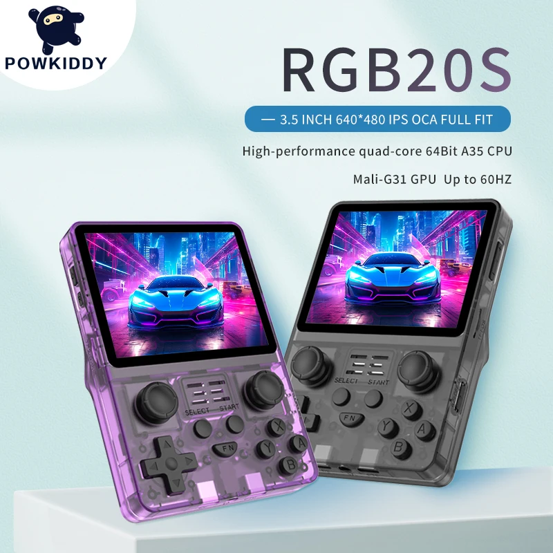 

POWKIDDY RGB20S NEW Color Retro Handheld Gaming Console 3.5-inch 4:3 IPS Screen RK3326 Gameboy PS1 Cheap Christmas Kids Gift