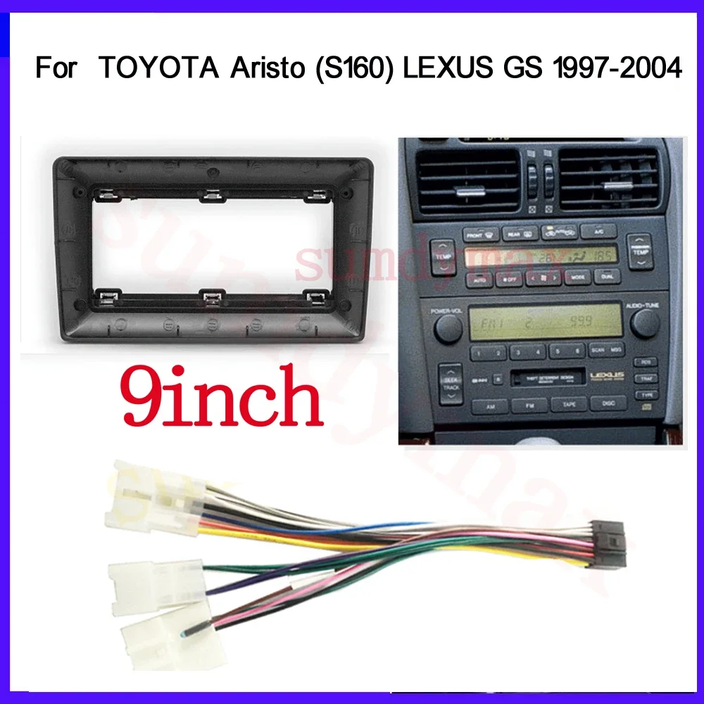 

9inch Car Frame Fascia Adapter For TOYOTA Aristo (S160) LEXUS GS 1997- 2004 Car Radio DVD GPS Mp5 Plastic Fascia Panel