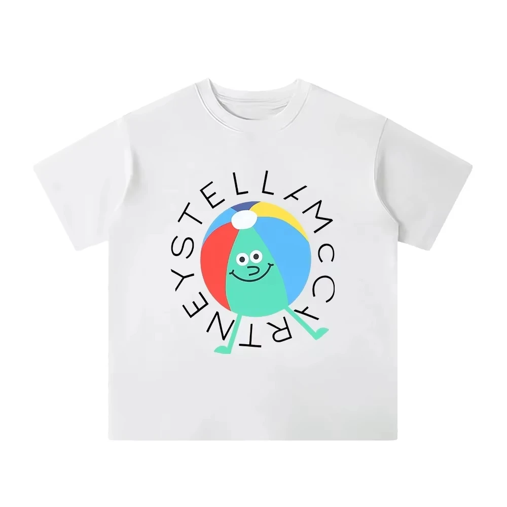 

2025 New Popular summer circular letter pure cotton T-shirts for men and women printed fashionable casual tops youth sportswear