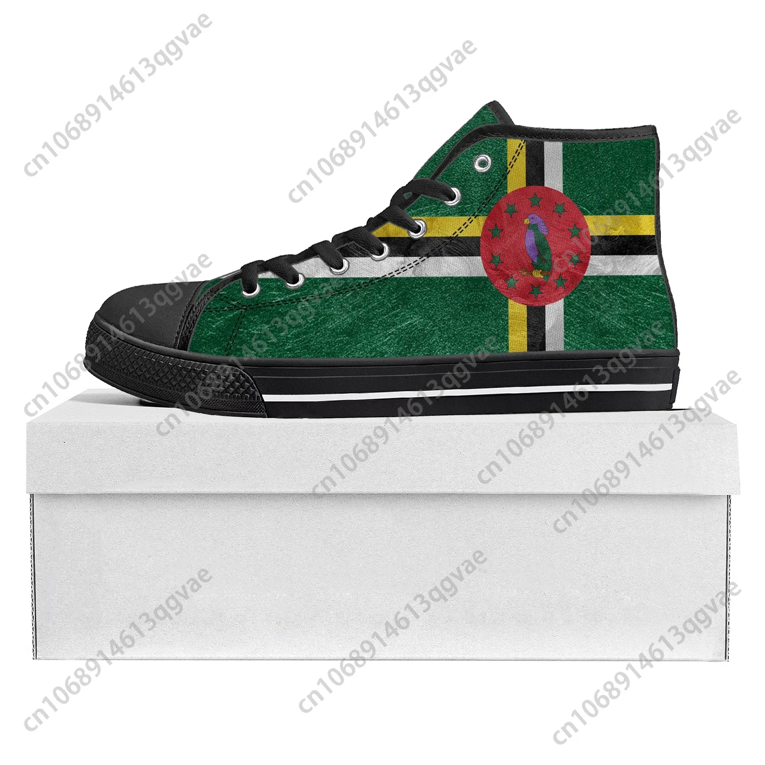 Commonwealth of Dominica Flag High Top High Quality Sneakers Mens Womens Teenager Canvas Sneaker Casual Couple Shoes Custom Shoe