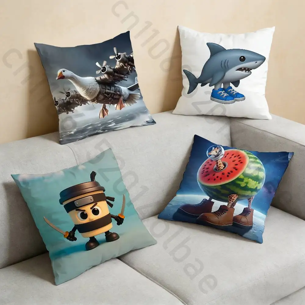 

Art B-Brainrot T-Tralalero pillowcase casual style decoration, suitable for home decoration (excluding pillow core)