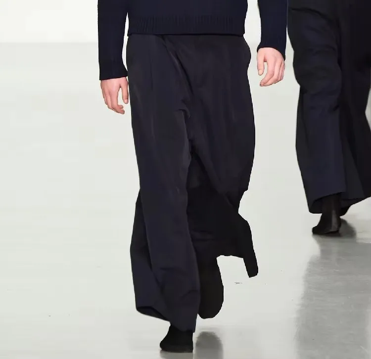 新 2025 紳士服 GD ヘアスタイリストファッション男性ルーズワイドレッグパンツカジュアルフェイスハーレムパンツプラスサイズの衣装 27-44