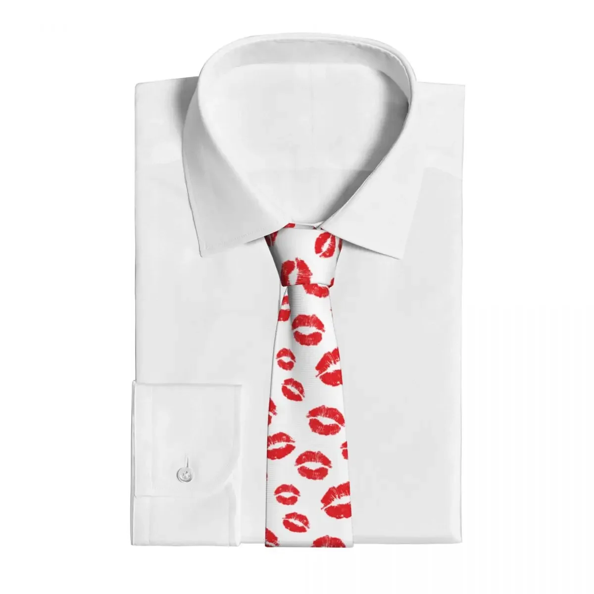 Corbata con lápiz labial de labios rojos para hombre, corbatas clásicas informales de poliéster de 8 cm, accesorios para trajes, corbata, accesorios de boda, regalo