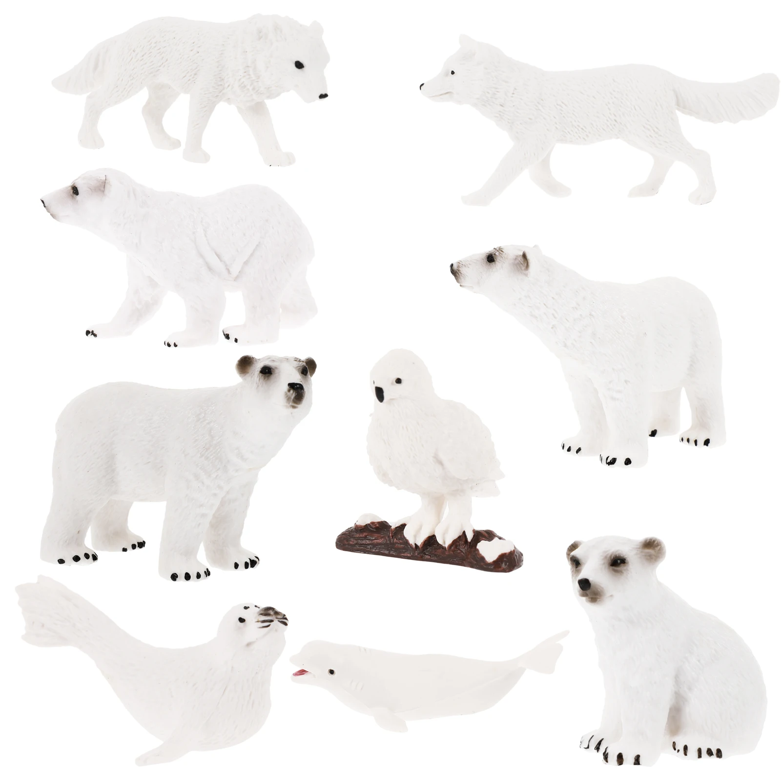 

9 Pcs Polar Bear naments Arctic Animal Figures Realistic Plastic Sea Creature Statue Kids Toy Educational Gifts Birthday Cake