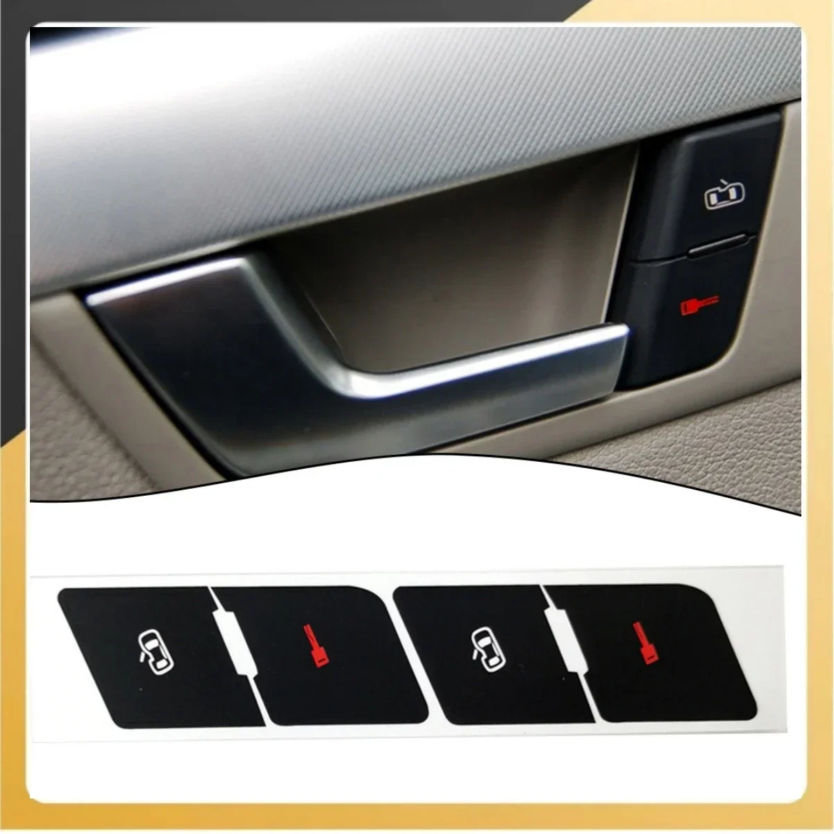 Front Left Central Door Lock Unlock Switch Button Cover Button Repair Decal Sticker For A4 S4 Qua-ttro 2001 2004 2008 B6 B7 RS4