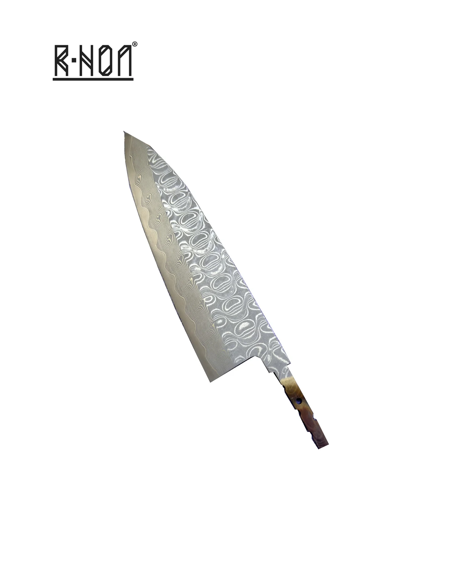 RHON 8.5/9.5inch DIY Double Edge Deba Knife Blank Blade Japanese Chef's Kitchen Salmon Fish Bone Chopping Knives Without Handle