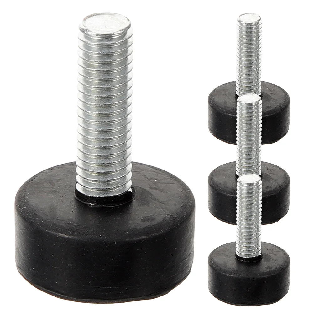 4pcs Adjustable Rubber Furniture Feet Pads Screw Structure Heavy Duty Shock Absorption Non Slip Table Leg Levelers M8 22mm