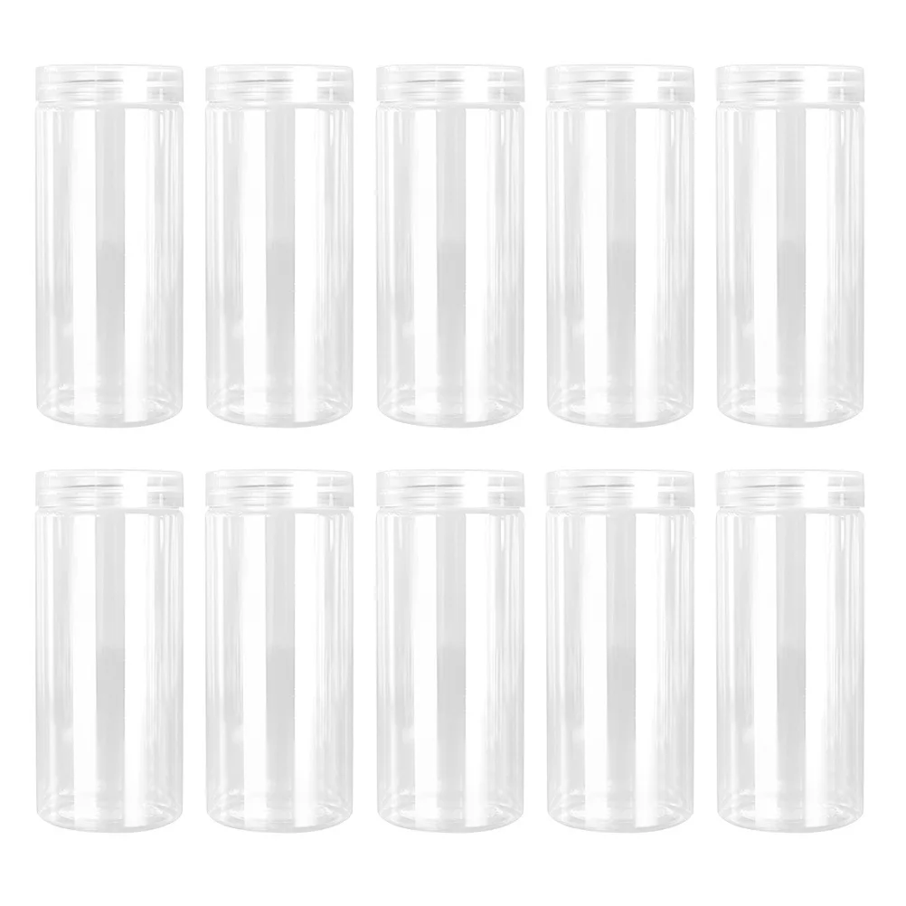 10 ชิ้นขวดพลาสติกใสทนทานป้องกันการรั่วซึมกลมจัดเก็บขวดแบบพกพาขนาดเล็กภาชนะขวดพลาสติก