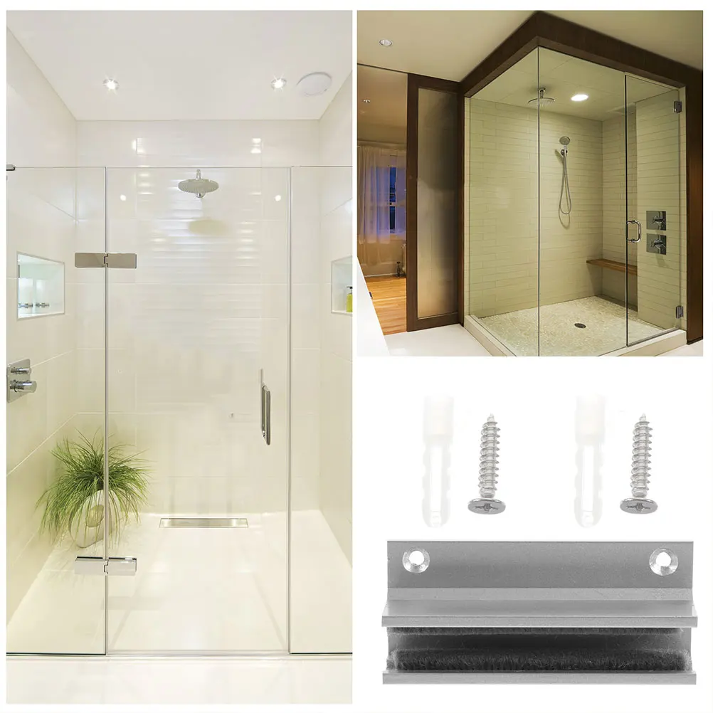 

2 Pcs Glass Door Limiter Shower Bottom Track Bumpers Sliding Doors Guide Hardware Parts