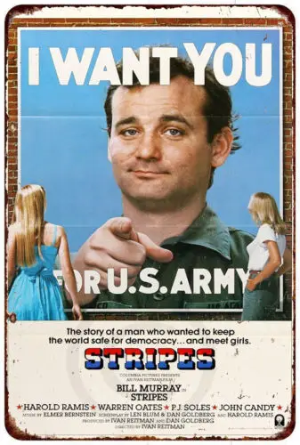 Bill Murray I want you Stripes Vintage Reproduction metal sign 8 x 12