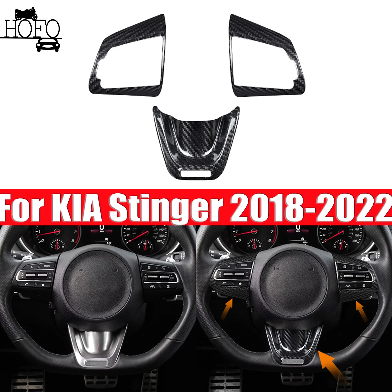 

For KIA Stinger 2018-2022 Car Steering Wheel Lower Cover Trim