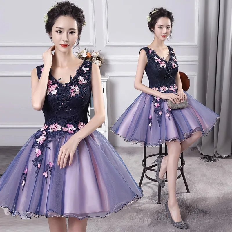 Customized Elegant Women Short Evening Dresses Appliques Tulle Prom Birthday Party Gowns Formal Occasion