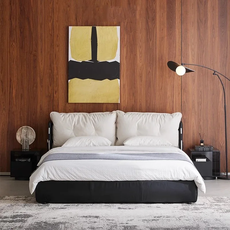 Wooden Modern Massage Bed Design Castle Platform Sleeping Bed Bedroom King Size Safe Frame Letto Matrimoniale Trendy Furniture