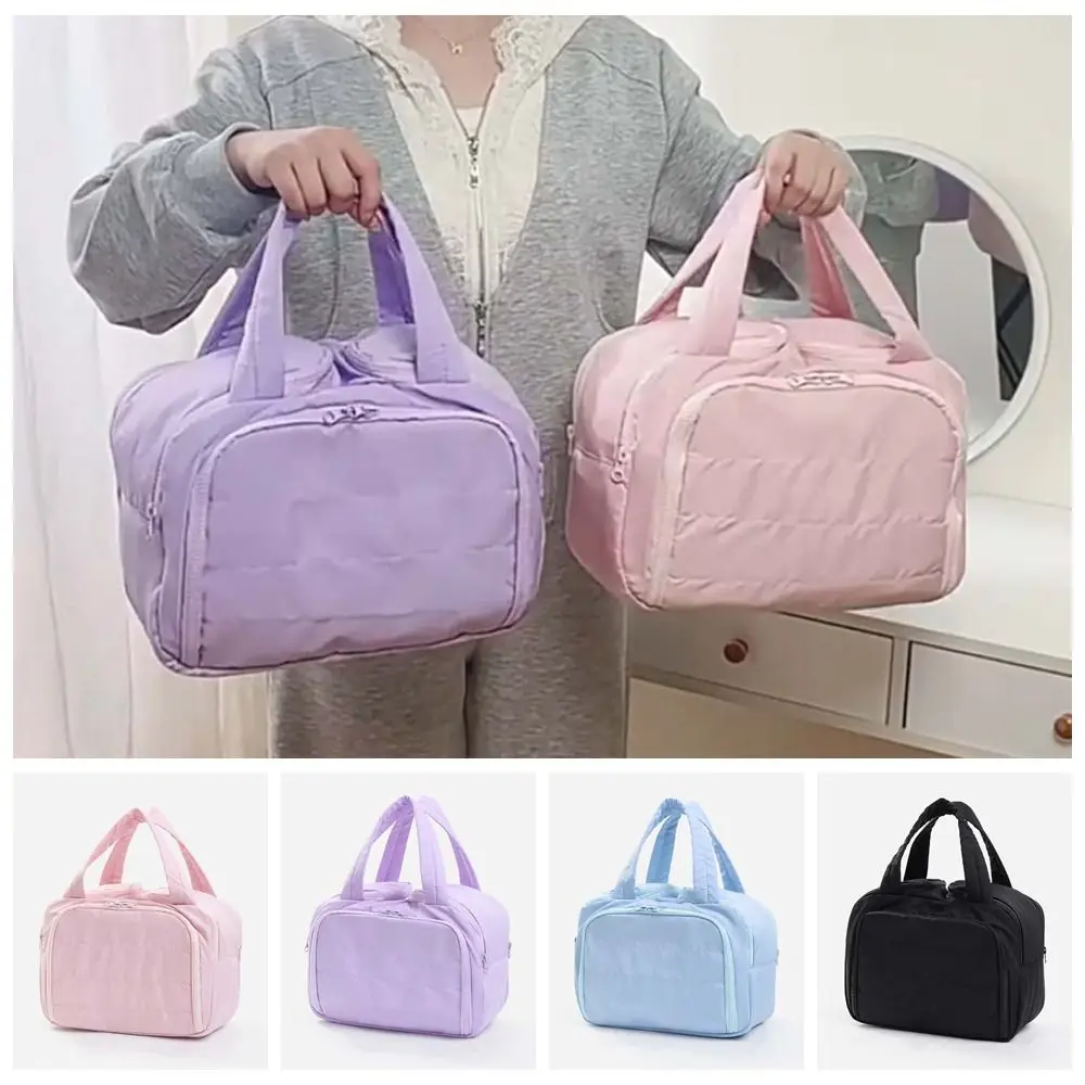 لينة Kawaii بلون حقيبة مستحضرات التجميل البلاستيكية المضادة للرذاذ المياه الحقائب مقسم حقيبة متعددة الطبقات ثلاثية الأبعاد حقيبة أدوات الزينة المحمولة يوميا