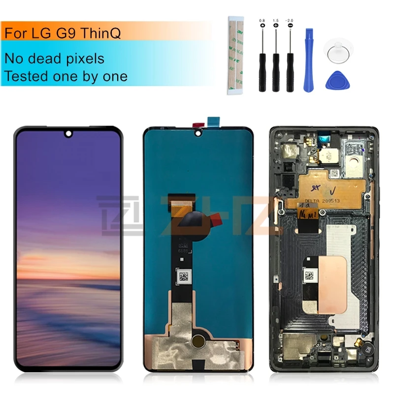 For LG G9 ThinQ LCD Display Touch Screen Digitizer Assembly With Frame For LG Velvet 5G Display Replacement Repair Parts