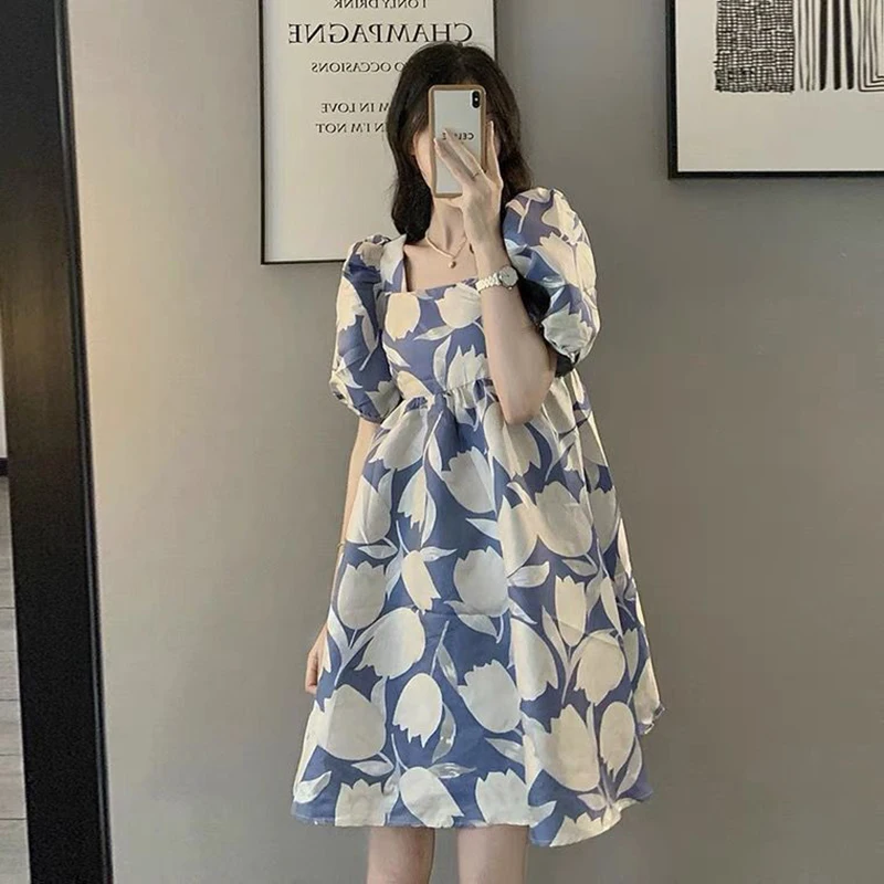 

Fashion Maternity Dresses Summer A-line Loose Short Sleeve Skirt Pregnant Women Doll Clothes Pregnancy Mom Printed Dress New