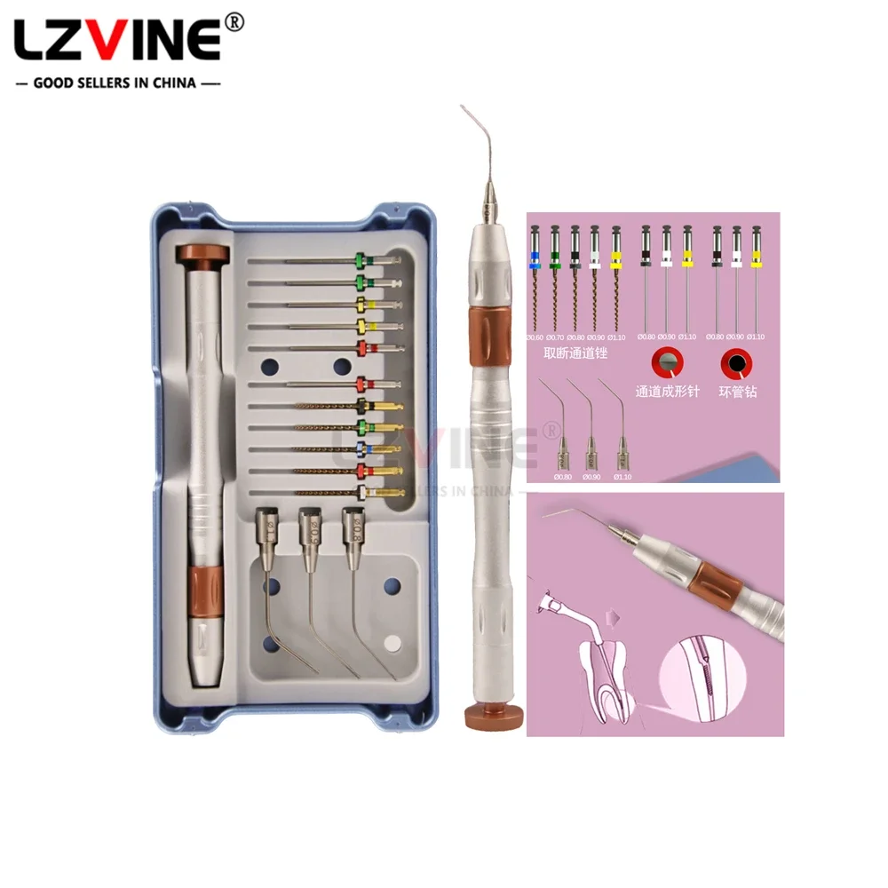 Dental Endo Broken File Removal Instrument Set Endodontic Endo File Removal System Kit Root Canal File Extractor for Clinic Tool