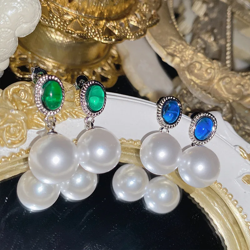 Brillian New Retro Pearl Resistant Design Flower Earrings Women's Wedding Ball Jewelry Dance Partner Accessories Gifts