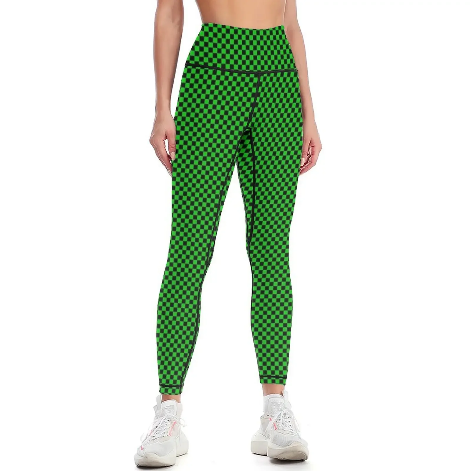 

black green small checkered Leggings high waist gym's sportswear sports for gym Womens Leggings