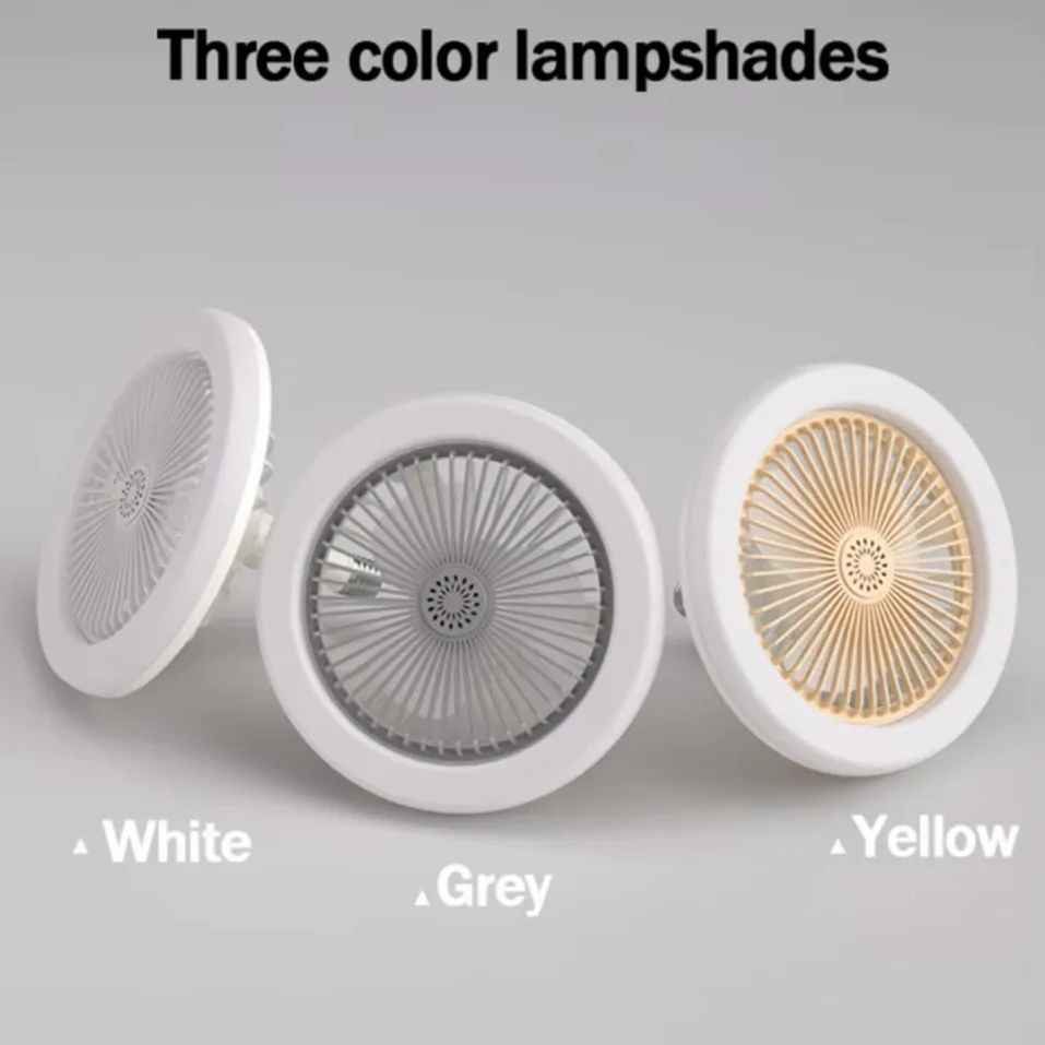 2 In 1 Energy Saving Remote Control Ceiling Fan Lamp Infinitely Dimmable E27 Base Bottom Noise Mute LED Decorative Light