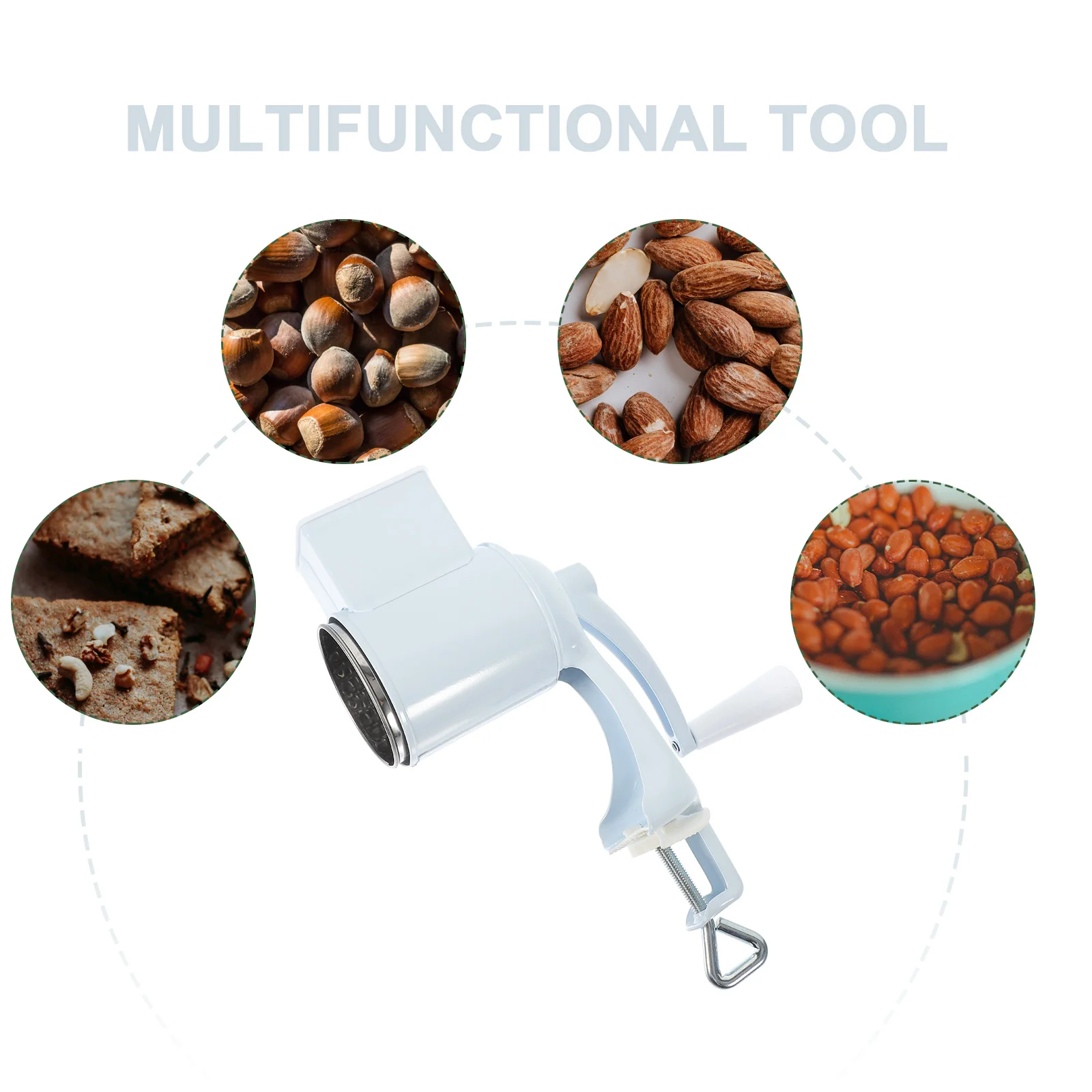 

1pcs Sturdy Manual Cheese Metal Household Hand-Cranking Nuts Grater Multifunctional Kitchen Gadget Detachable Adjustable Buckle