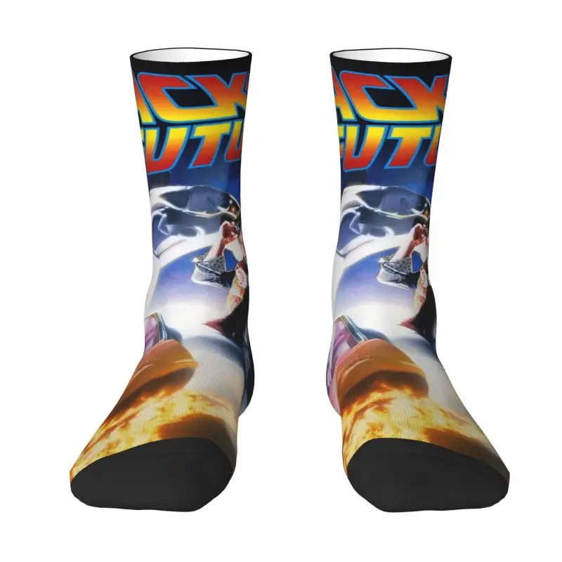 

Movies Race Cars Back To The Future Men's Crew Socks Unisex Fun 3D Printed Dress Socks