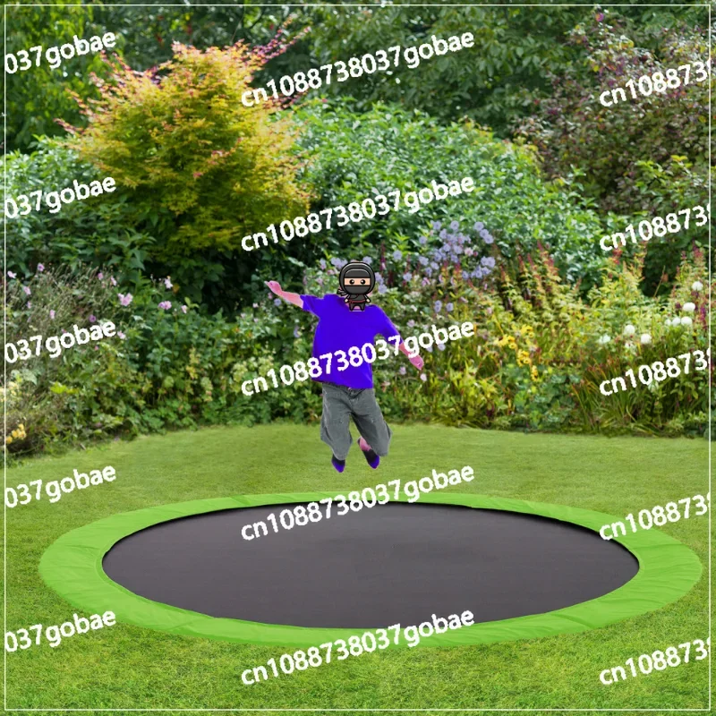 10 12 14ft Circular Rectangular Outdoor Kids Underground Sunken in Ground Trampoline for Domestic Use