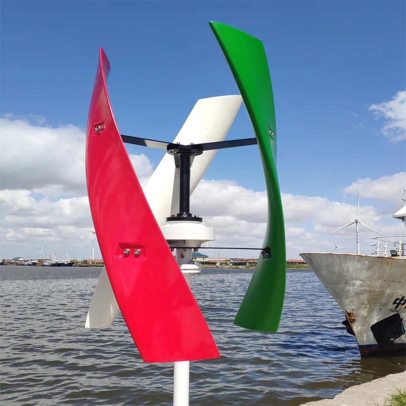 طاقة مجانية 600 واط 800 واط 1000 واط 2000 واط توربينات طاقة الرياح 12 فولت 24 فولت 48 فولت 1KW 2KW محور عمودي المنزل استخدام طاحونة مولد منخفض الضوضاء