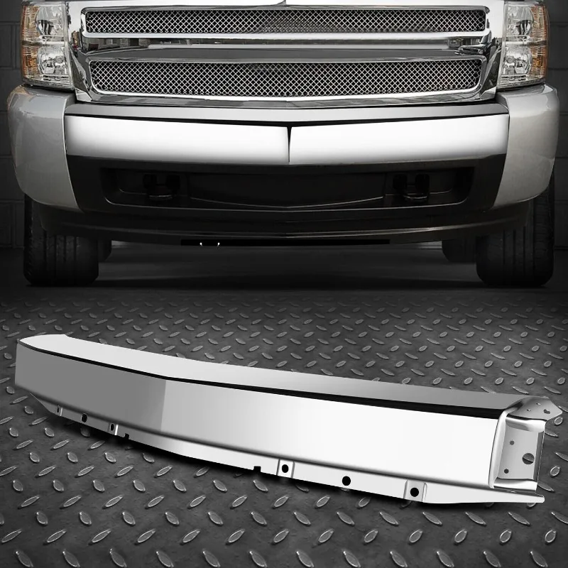 US For 07-13 Chevy Silverado 1500 Chrome Front Bumper Face Bar w/o Air Intake Hole