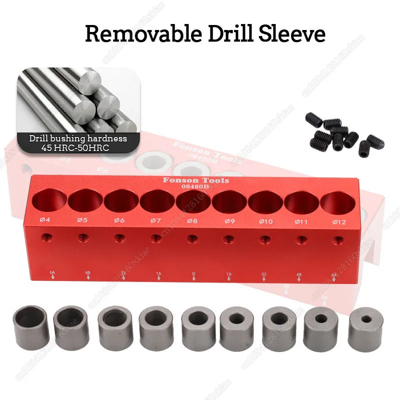 Woodworking 4mm-12mm Pocket Hole Doweling Jig Self-centering Vertical Drilling Guide Punching Hole Locator Kit Durable