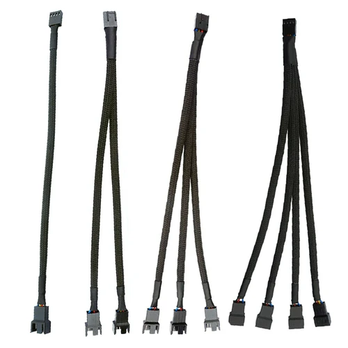 Imagen 1 del producto Cable de ventilador Pwm de 26cm y 4 pines, 1 a 1/2/3/4 vías, divisor de ventilador de CPU para ordenador, extensión de ventilador de PC, Cable de alimentación, ventilador de refrigeración Y divisor, 1 Uds.