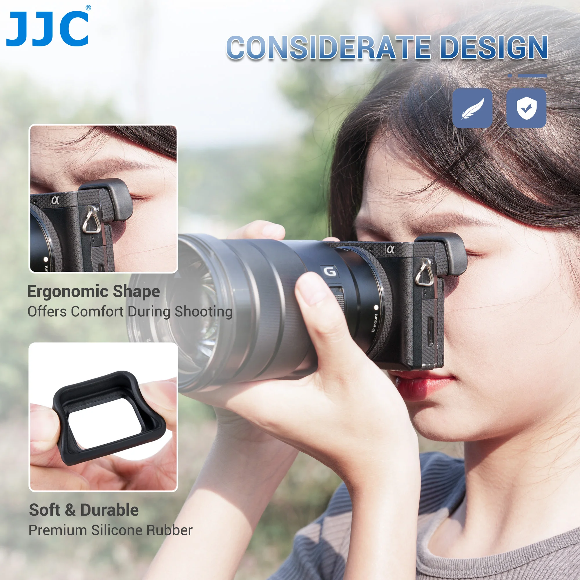 JJC Soft Eyepiece Eye Cup for SONY A6300 A6100 A6000 NEX-6 NEX-7 Replaces FDA-EP10 Eyecup dslr FDA-EV1S Electronic Viewfinder