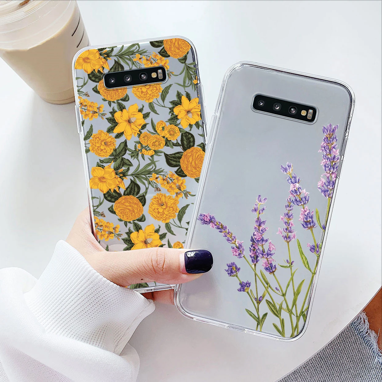 Bumper Soft Case For Samsung Galaxy S10 S10E S 10 Plus Cover TPU Cartoon Pattern Flower Smile Face Fundas For Samsung S10+ Coque