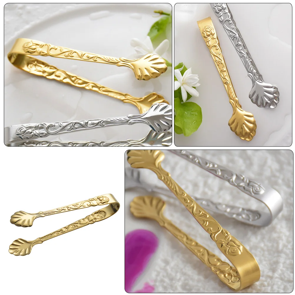 

Relief Rose Ice Cube Clip Sugar Tong Holder Mold Tongs Stainless Steel Small Metal Baby Mini
