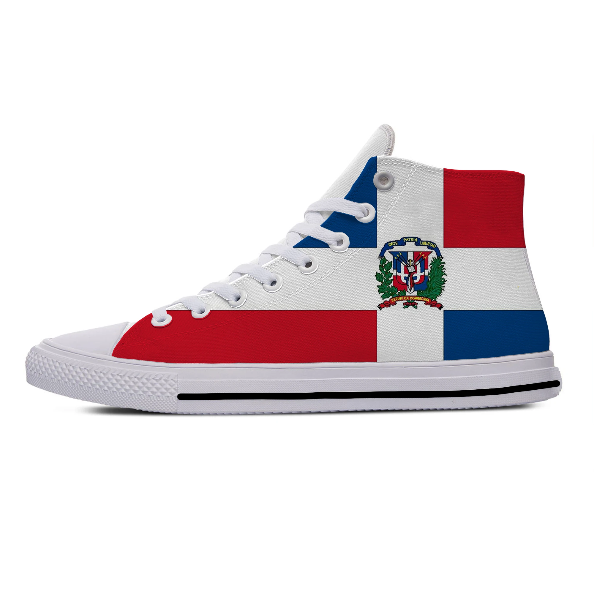 Dominican Republic Pride Flag Patriotic Fashion Casual Cloth Shoes High Top Lightweight Breathable 3D Print Men Women Sneakers