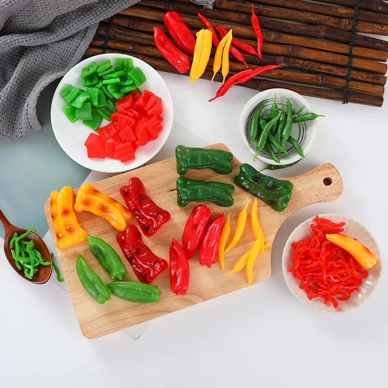 Simulation Chili Artificial Pepper Fake Vegetable Model Ornaments Food Photography Props Home Decor 10pc/lot