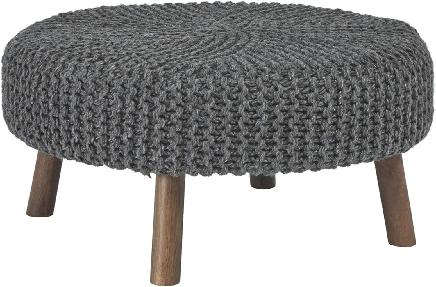 Accent Casual-Charcoal Oversized Ottoman, 30