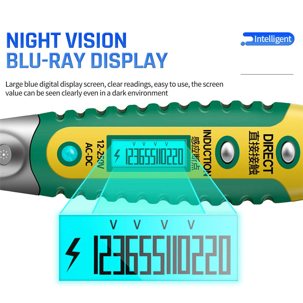 デジタルテスト鉛筆テスター電気 LCD ディスプレイドライバー電圧検出器テストペン AC/DC 12-250V 電気技師ツール