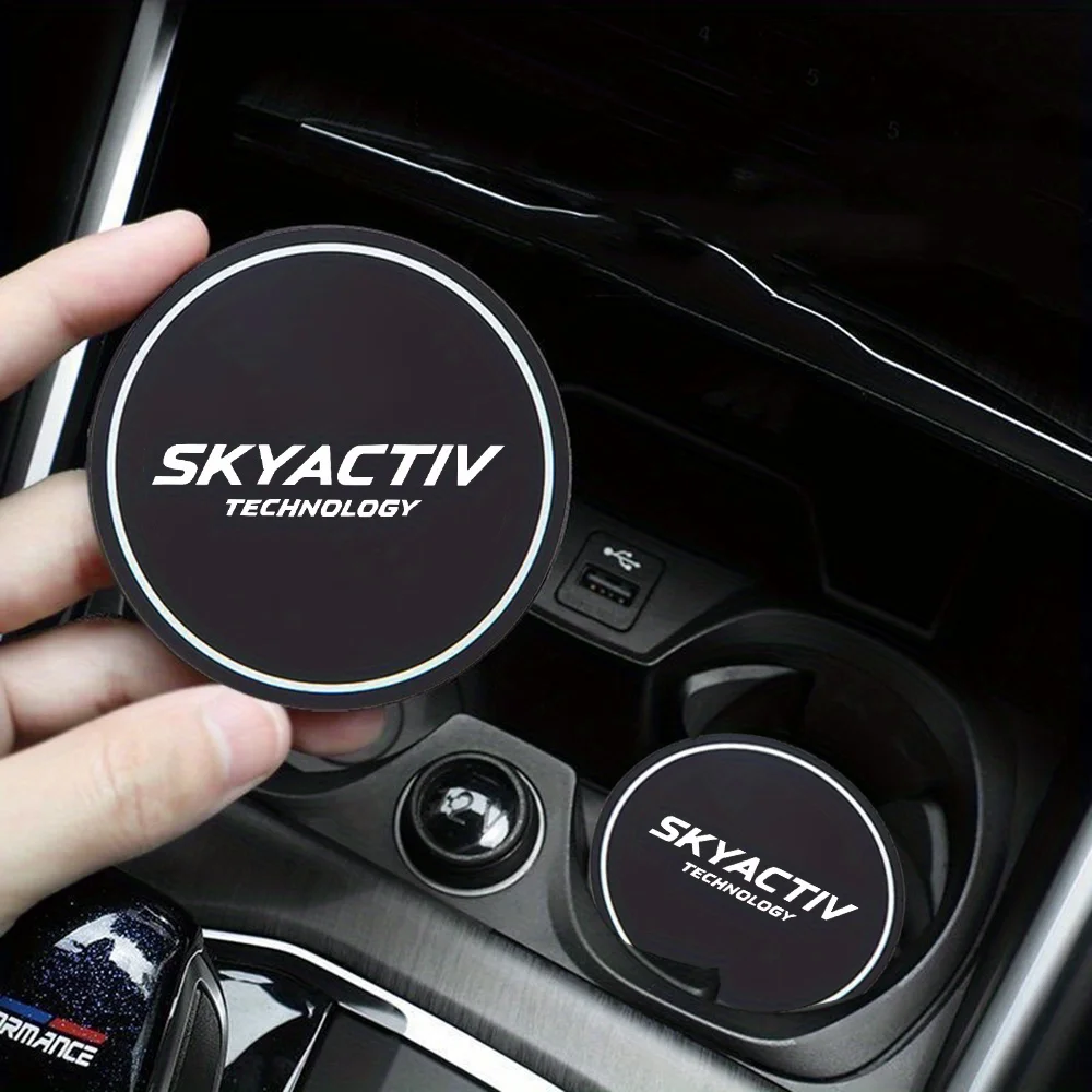 2pcs Car Cup Holder Coaster Silicone Cup Holder Cup Pad Mats for Mazda Skyactiv CX3 CX4 CX5 CX7 CX8 CX9 CX30 MX5 RX Interior