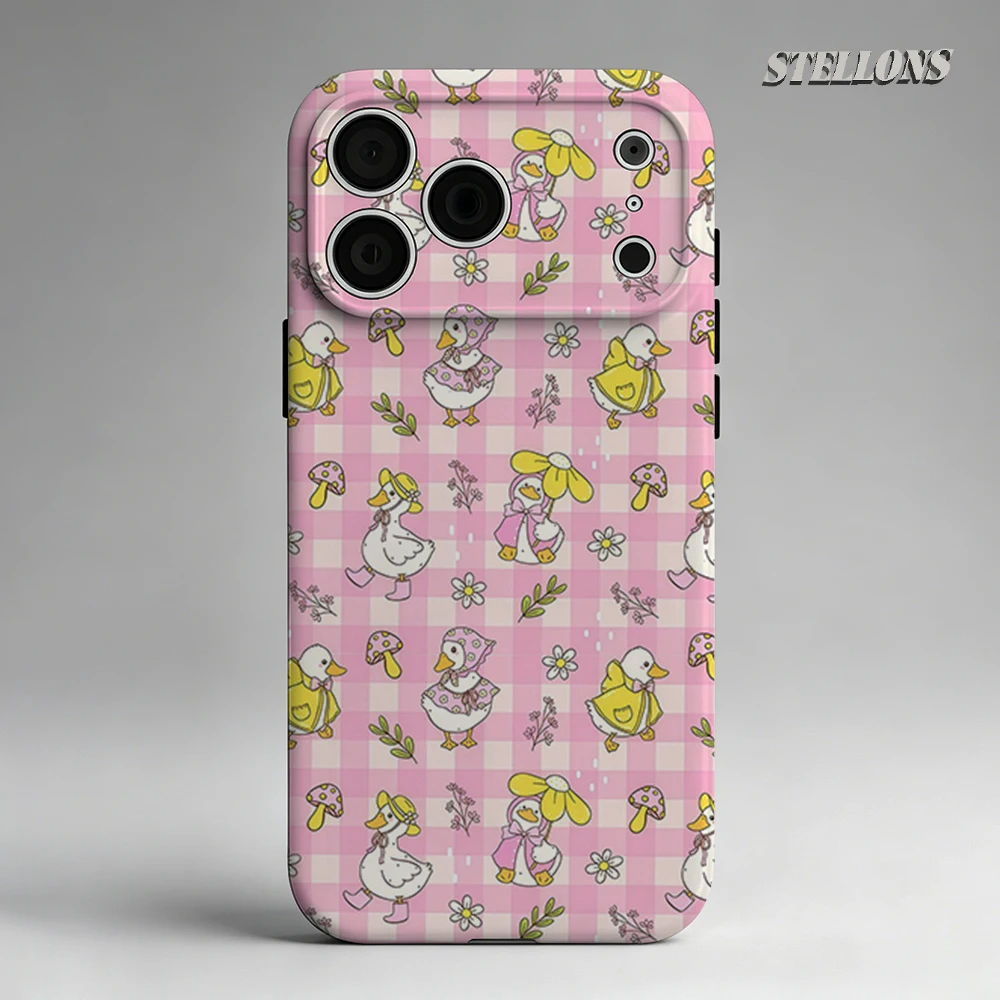 Funda Protectora para iPhone 18 con Diseño de Patito, Doble Capa, Compatible con iPhone 17, 16, 15, 14, 13 y 12
