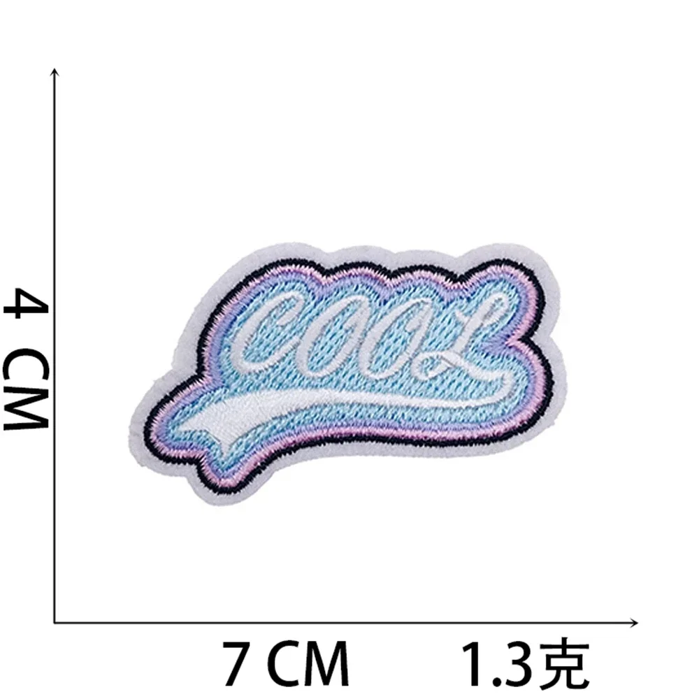 Embroidered Patch Iron On Patches for Clothing Pocket WOW Clothes Stickers Fabric Sewing Thermal Adhesive Applique Fusible