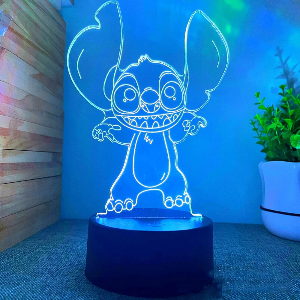 HOT 3D Illusion Stitch Night Light with Remote Control and Smart Touch Room Decor Lamp Birthday Valentine\'s Day Christmas Gifts