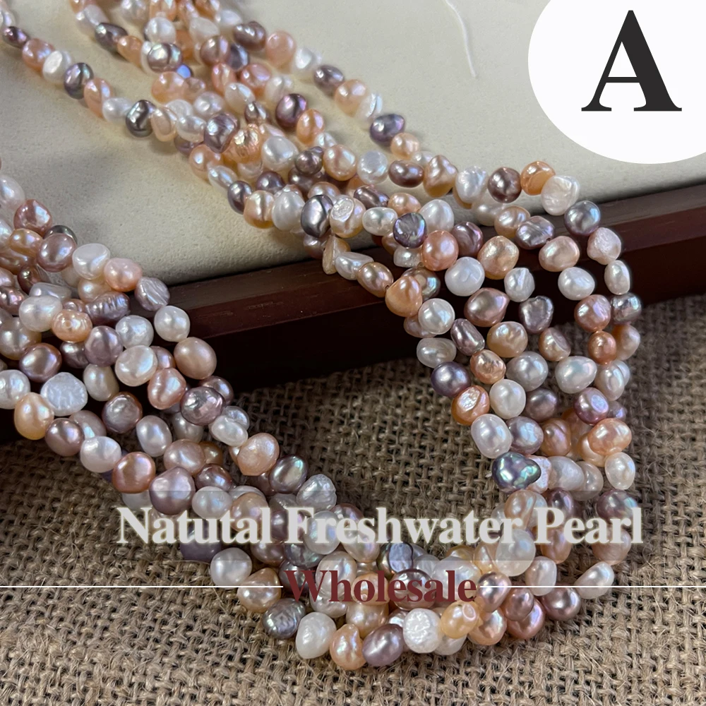 

Mixed Color Baroque Pearl Bead 5-6mm Natural Freshwater Pearl Loose Spacer Beaded for Making DIY Jewerly Necklace Bracelet 36cm