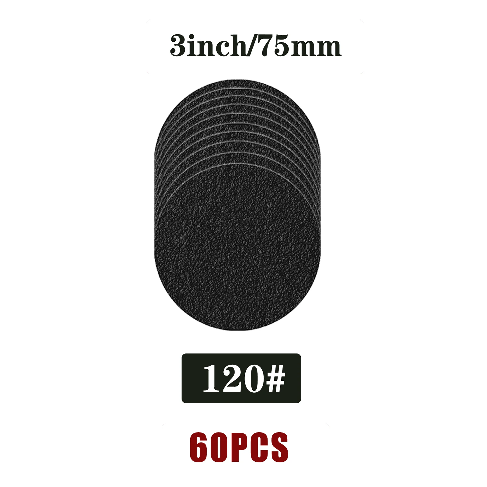 60 Stück 75mm Nass-Trocken-Schleifscheiben mit Klettverschluss, 3 Zoll Schleifscheiben für Exzenterschleifer, Schleifpapier-Pads