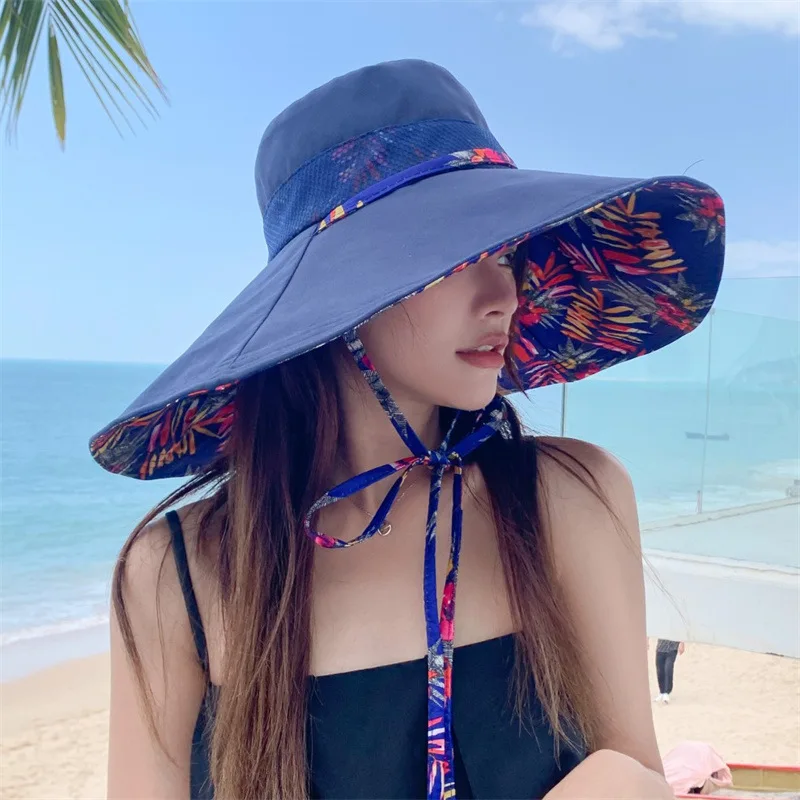 Ladies\' Summer Hat Fashionable Printed Fisherman Hat For Women At The Beach For Sun Protection In Summer A Large Brimmed Beach