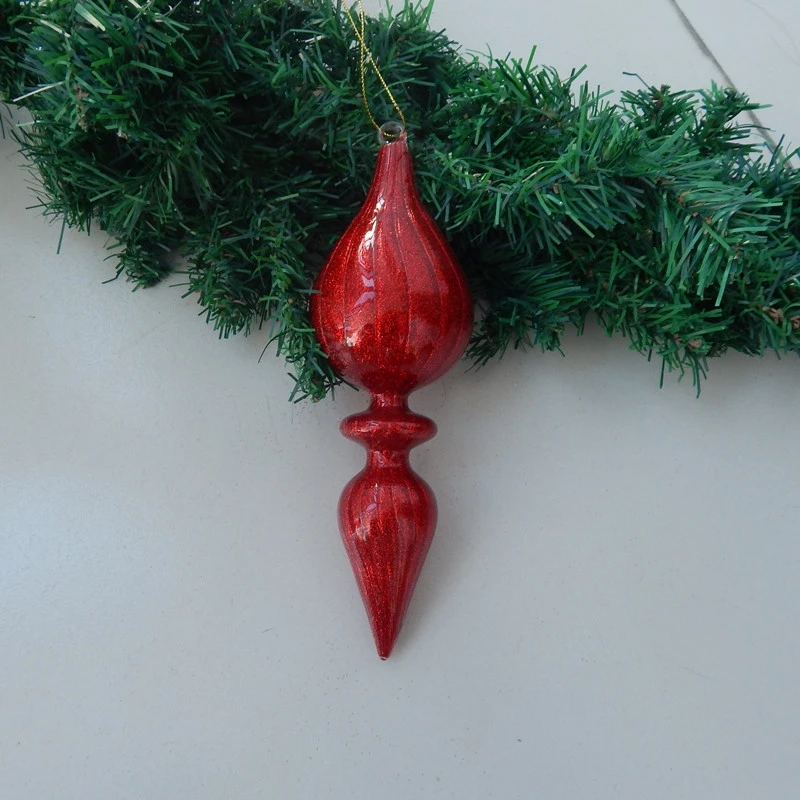 4pcs/pack Red Series Glass Pendant Handmade Decoration Christmas Tree Hanging Ornament Window Hotel Wedding Mall Decoration Gift